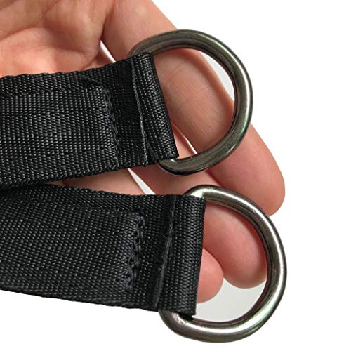 AIVOOF Tree Swing Straps, 1 PCS 25cm / 9.8inches Heavy Duty Hanging Kit with Carabiner, Holds 220 lbs, Perfect for Swing Seat, Hammock, Plank - Image 2