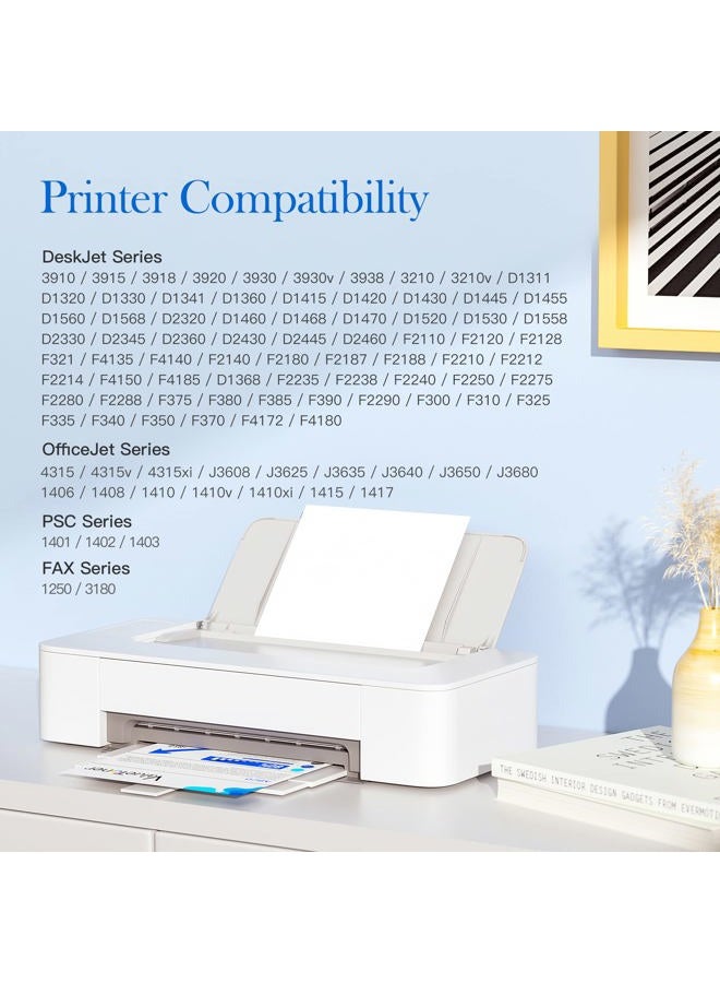 Valuetoner خراطيش حبر معاد تصنيعها بديل لـ HP 21 C9351AN و 22 C9352AN لطابعات DESKJET F4180 F2210 D1560 و OFFICEJET 4315 J3640 و FAX 3180 و PSC 1401 (2 أسود، 1 ثلاثي الألوان، 3 عبوات) - Image 2