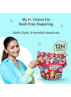 Superbottoms New Uno Freesize Cloth Diaper ; Cloth Diaper For Babies 3M To 3Y ; Washable & Reusable Cloth Diaper ; Comes With Cloth Diaper Insert ; 1 Diaper And 1 Organic Cotton Soaker ; Baby Talk  - Image 3