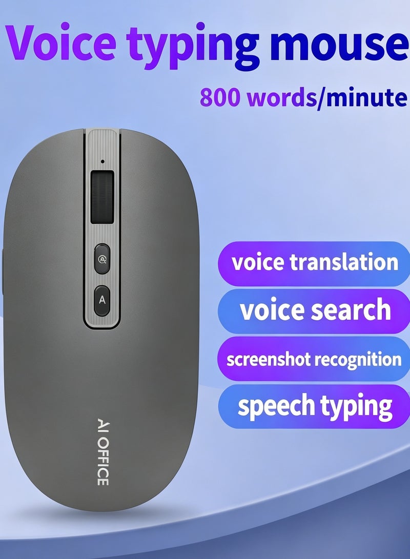 Luttec AI Wireless Mouse, 4000 Adjustable DPI, Multilingual Voice Typing & Translation, AI Chat Assistant, All-in-One AI Office Function, Universal for Desktop Laptop Mac All-in-One PC - Image 1