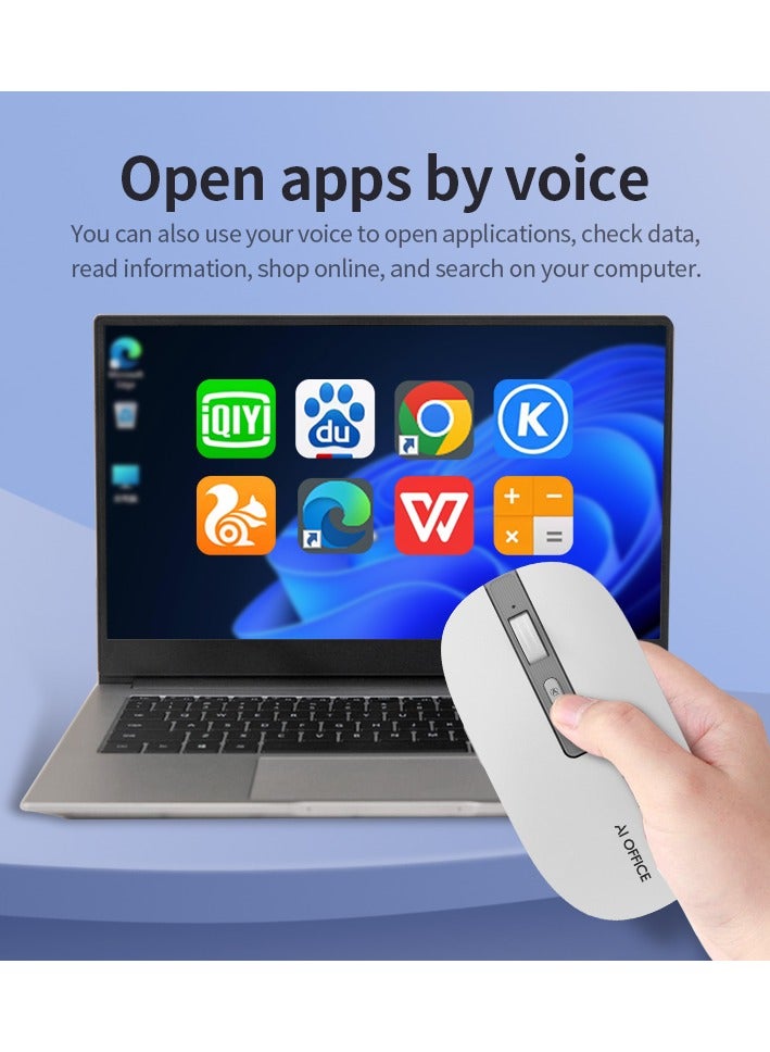Luttec AI Wireless Mouse, 4000 Adjustable DPI, Multilingual Voice Typing & Translation, AI Chat Assistant, All-in-One AI Office Function, Universal for Desktop Laptop Mac All-in-One PC - Image 4