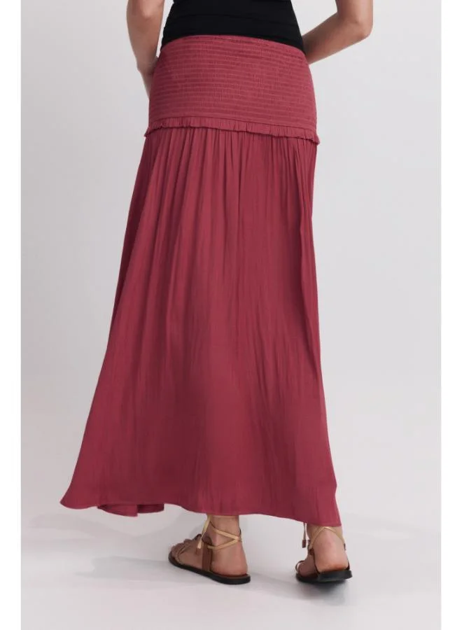 Springfield  Pleated honeycomb midi skirt for Women | Best Price UAE