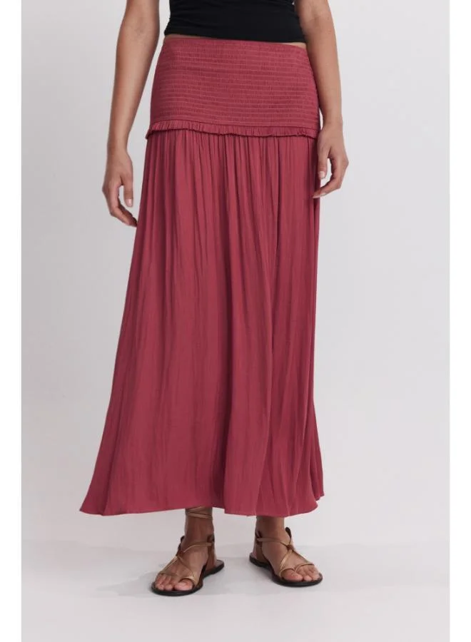 Springfield  Pleated honeycomb midi skirt for Women | Best Price UAE