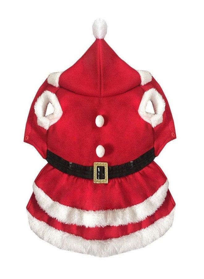 Mogoko Dog Cat Christmas Costume Santa Claus Cosplay Dress, Puppy Pet Fleece Outfits Warm Clothes for Winter Xmas (L Size) - Image 4