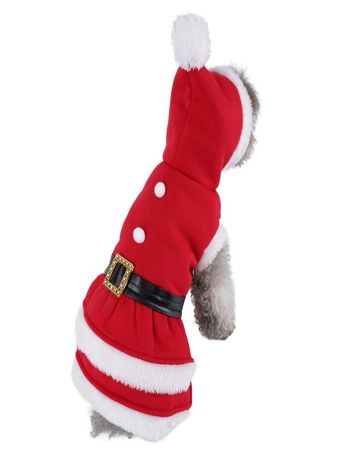 Mogoko Dog Cat Christmas Costume Santa Claus Cosplay Dress, Puppy Pet Fleece Outfits Warm Clothes for Winter Xmas (L Size) - Image 5