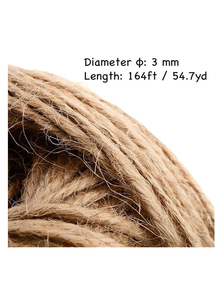 JmYo Jute Twine String 3mm, Natural Jute Rope, 3ply Durable Jute Twine Heavy Duty for Crafts, Gift Wrapping, Gardening, Packing, Picture Display, Wedding, Christmas Decoration  - Image 2
