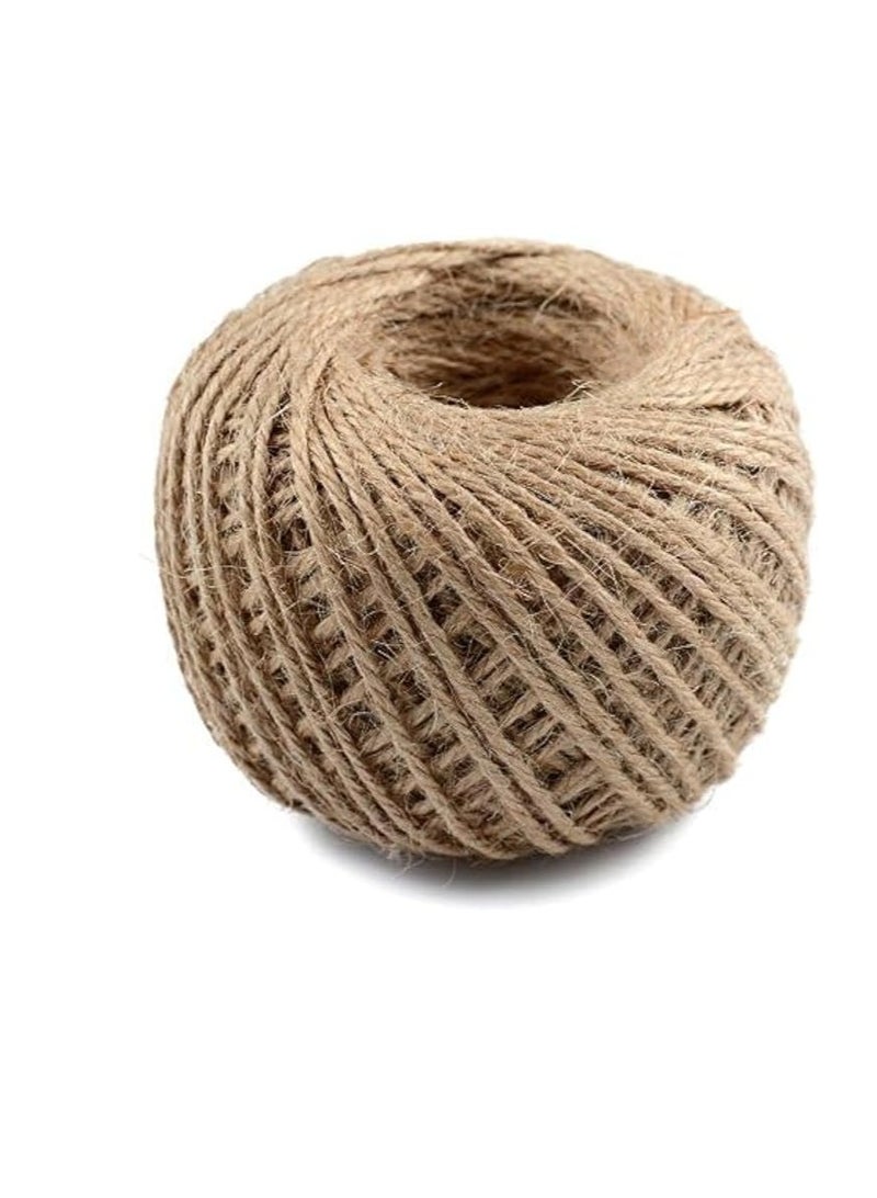 JmYo Jute Twine String 3mm, Natural Jute Rope, 3ply Durable Jute Twine Heavy Duty for Crafts, Gift Wrapping, Gardening, Packing, Picture Display, Wedding, Christmas Decoration  - Image 1