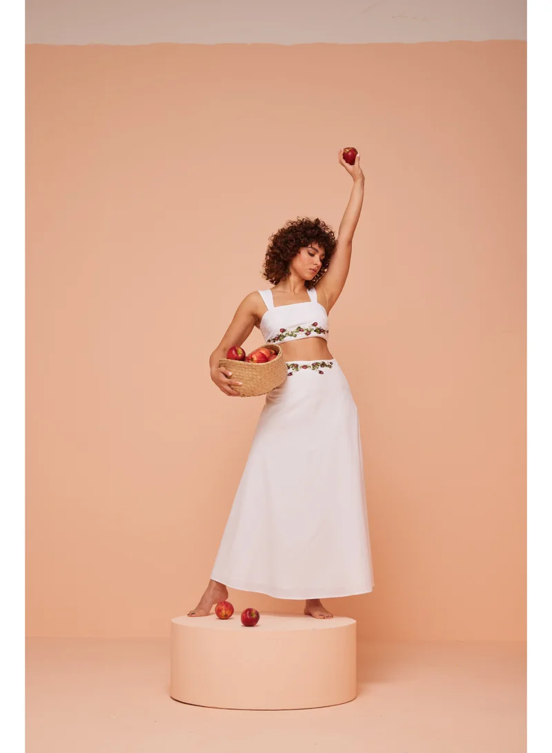 Ashita Fernandes Maxi Slip Skirt with Simple Floral Design