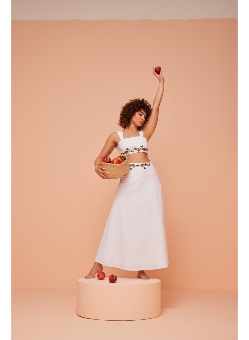 أشيتا فرنانديز Maxi Slip Skirt with Simple Floral Design  - Image 5
