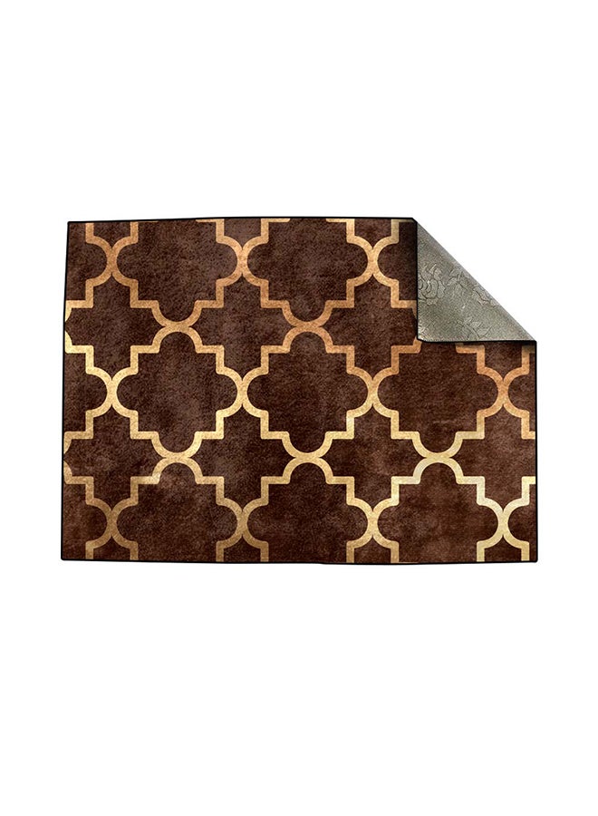 RIZARIES Brown Quatrefoil Centerpiece Rug, Fabric, Rectangle - Image 2