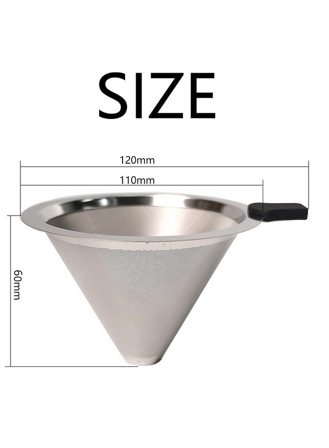 Hodaqe Coffee Filter Stainless Steel Coffee Dripper Paperless Mess Reusable Coffee Maker with Handle Easy to Use and Keeping Nature Coffee Flavour - Image 2