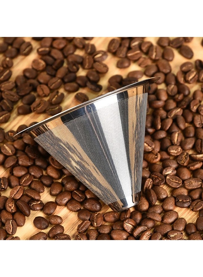 Hodaqe Coffee Filter Stainless Steel Coffee Dripper Paperless Mess Reusable Coffee Maker with Handle Easy to Use and Keeping Nature Coffee Flavour - Image 3