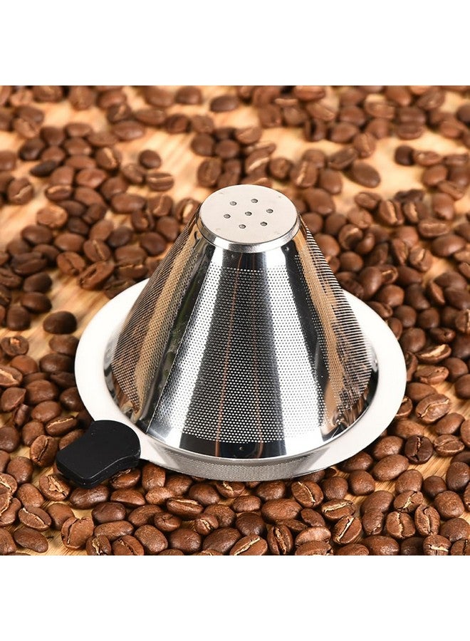 Hodaqe Coffee Filter Stainless Steel Coffee Dripper Paperless Mess Reusable Coffee Maker with Handle Easy to Use and Keeping Nature Coffee Flavour - Image 4