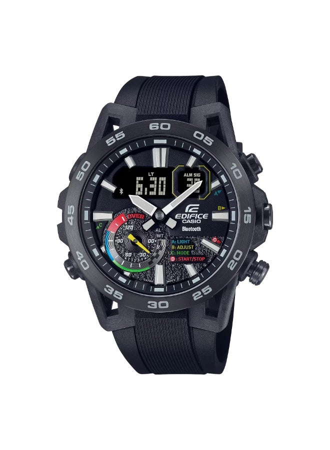 كاسيو ساعة كاسيو إيديفيس للرجال - ECB-40MP-1ADF مينا أسود، سوار أسود - Image 1