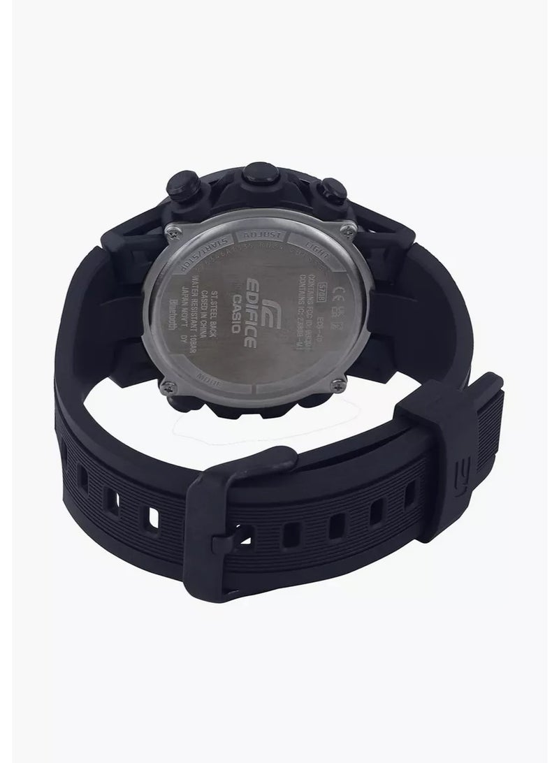 كاسيو ساعة كاسيو إيديفيس للرجال - ECB-40MP-1ADF مينا أسود، سوار أسود - Image 3