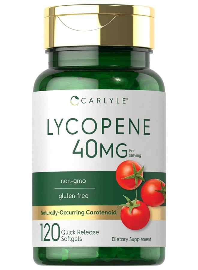 Carlyle Lycopene 40mg | 120 Softgels | Naturally-Occurring Carotenoid | Non-GMO & Gluten Free Supplement - Image 1