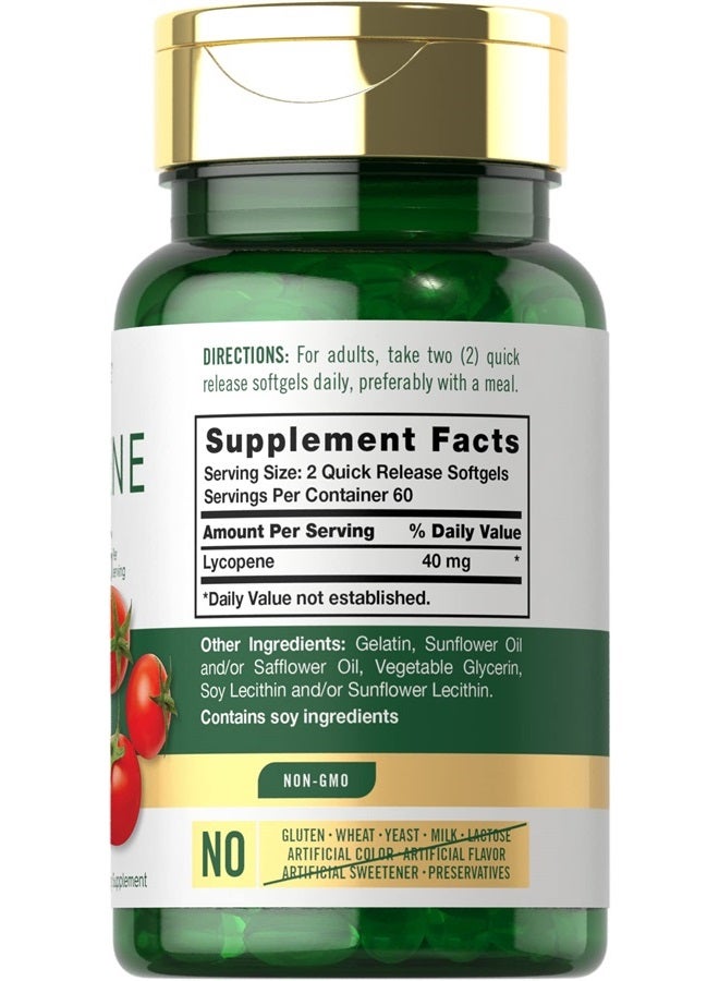 Carlyle Lycopene 40mg | 120 Softgels | Naturally-Occurring Carotenoid | Non-GMO & Gluten Free Supplement - Image 2