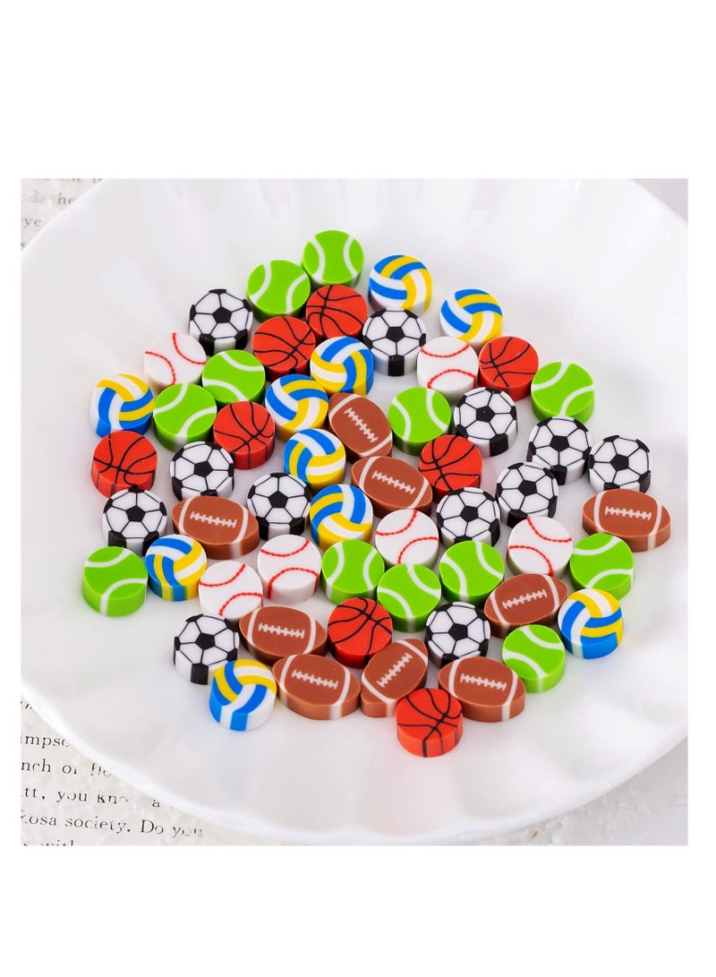 KASTWAVE 300 Pcs Sports Ball Pattern Mini Erasers for Kids, Assortment Novelty Pencil Erasers Bulk for Party Favor Home School Work Classroom Rewards Prizes Gift - Image 4