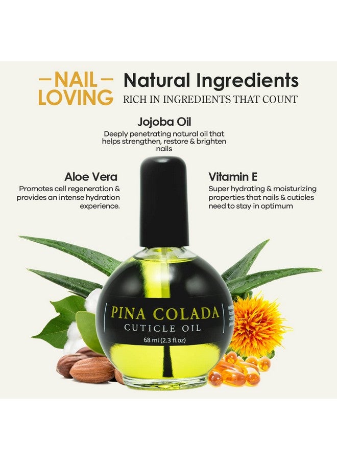 ايلي تشاز زيت مرطب للبشرة والعناية بالأظافر 2.3 أونصة سائلة بينا كولادا معطر بزيت الجوجوبا والصبار وفيتامين هـ لإصلاح الأظافر والبشرة ومرطب ومقوي للنمو - Image 3