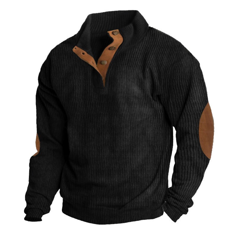 Mens Corduroy Jacket Casual Autumn Winter Khaki  - Image 5