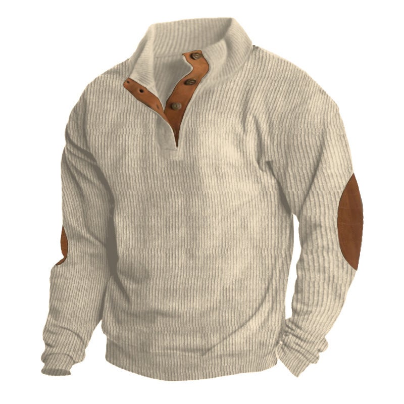 Mens Corduroy Jacket Casual Autumn Winter Khaki  - Image 3