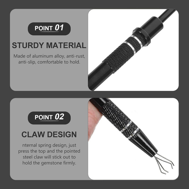 Ic Extractor Tool and 4-prong Grabber Electronic Component Pickup Holder for Precision Screw and Chip Removal, Black, Suitable for Electronics Repair and Soldering Tasks - Image 4