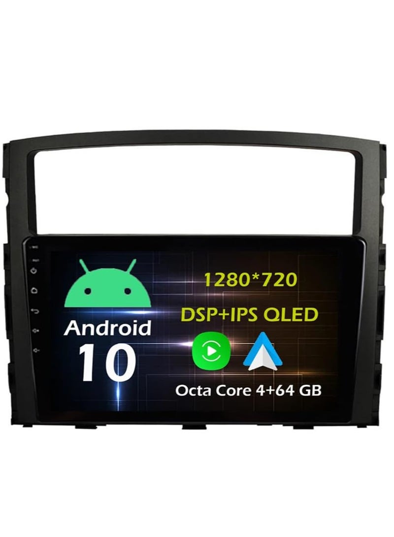 9'' Android Car Stereo Radio for Mitsubishi PAJERO V97/V93 2006-2013 Octa Core Android 10.0 Touchscreen Headunit supports GPS Navigation Carplay Android Auto BT DSP SWC AHD Backup Camera-4+64 - Image 1