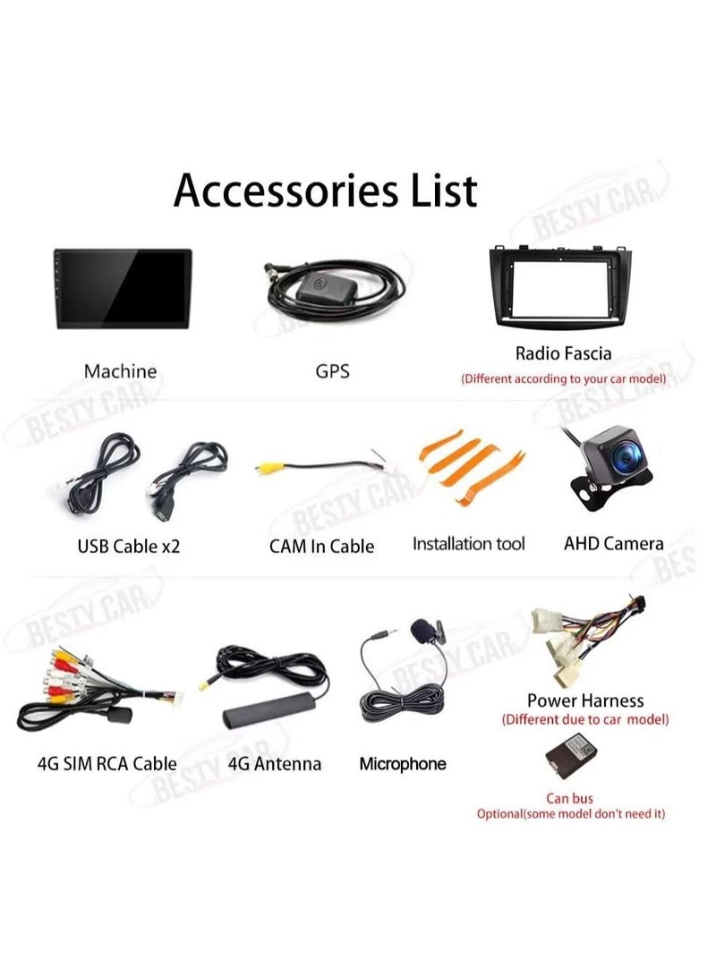 9'' Android Car Stereo Radio for Mitsubishi PAJERO V97/V93 2006-2013 Octa Core Android 10.0 Touchscreen Headunit supports GPS Navigation Carplay Android Auto BT DSP SWC AHD Backup Camera-4+64 - Image 3