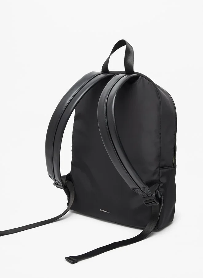 Flora Bella By Shoexpress Women Solid Backpack with Adjustable Shoulder Straps and Zip Closure