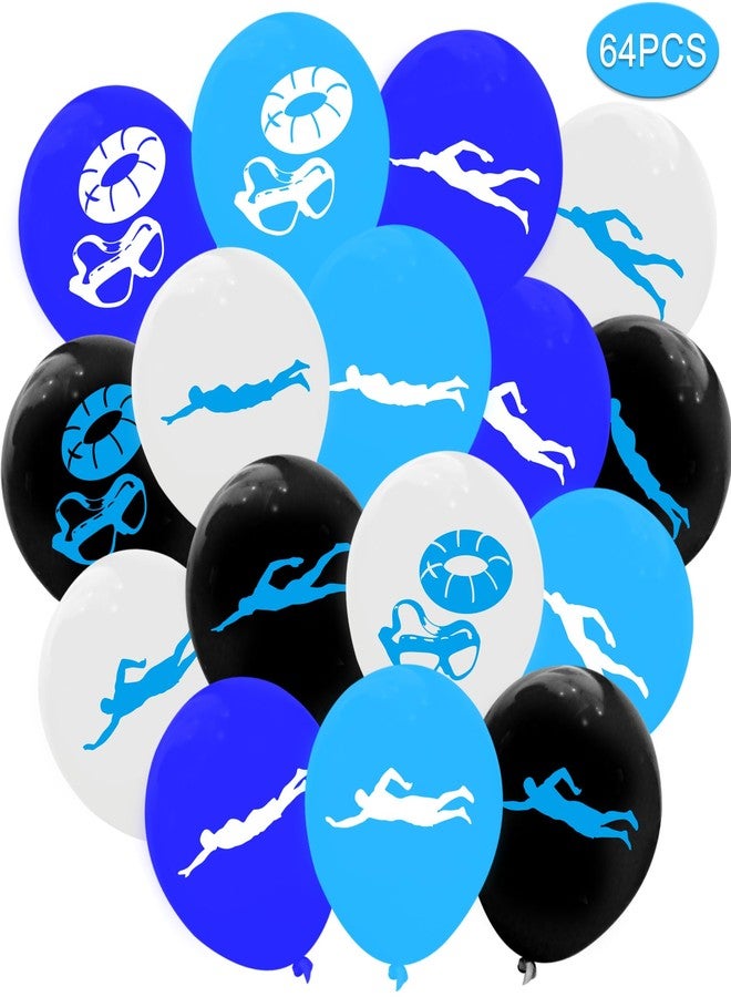 PIBIPAID 64PCS Swimming Balloons-Swimming Themed Party Supplies Decorations Swimming Action Sport Birthday Baby Shower Party Favors - Image 2