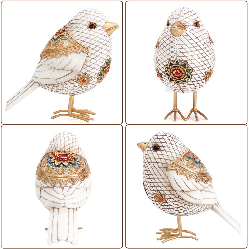 Leekung Bird Figuriens for Home Decor Accents,Boho Bird Statue Sculpture for Shelf Decor,Birds Decorations for Home Table Bookshelf Mantels Office,Vintage Animal Decor,Decorative Birds Gifts for Women - Image 3