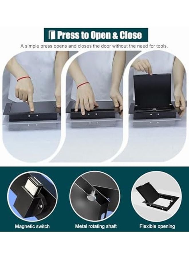 لوحة الوصول السوداء من الجبس 14 × 24 بوصة باب معدني مثبت بشكل مستوي للسباكة - Image 4