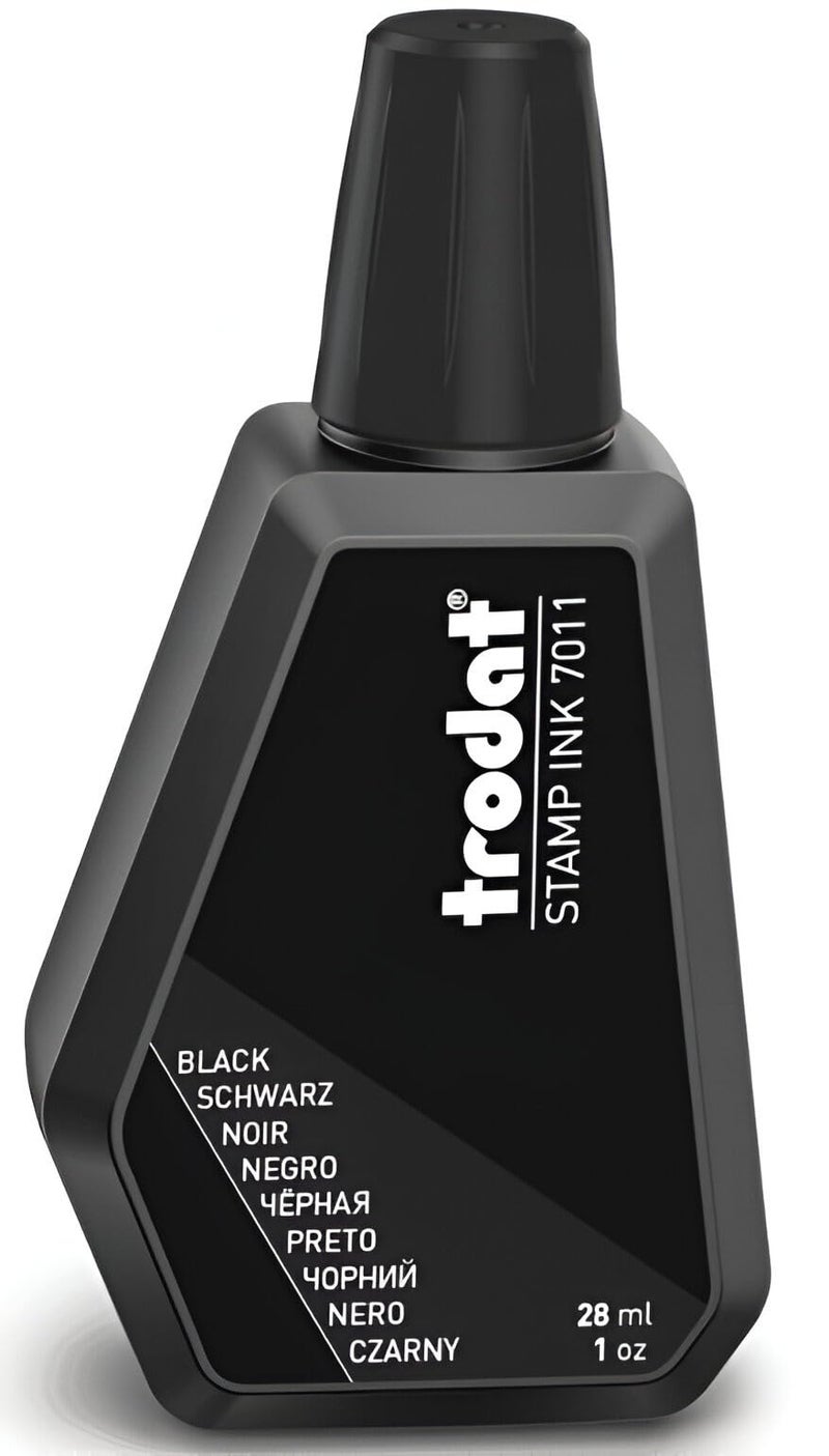 Trodat 55886 28 ml 7011 Stamp Pad Ink - Black - Image 1