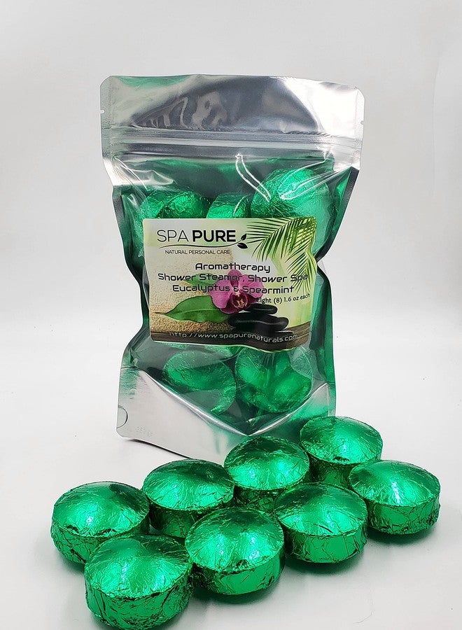 Spa Pure EUCALYPTUS SPEARMINT Aromatherapy Shower Bombs: 100% Natural/Organic Essential Oils - Transform Your Shower - Transform Your Mood (8 Count) Pack of 1 - Image 4