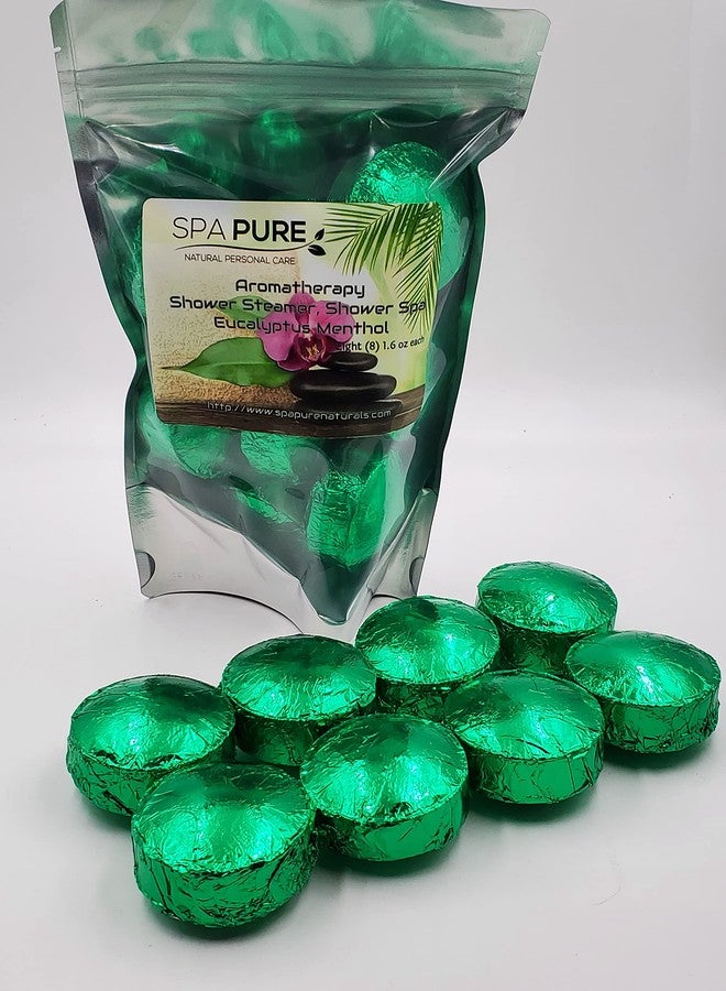 Spa Pure EUCALYPTUS SPEARMINT Aromatherapy Shower Bombs: 100% Natural/Organic Essential Oils - Transform Your Shower - Transform Your Mood (8 Count) Pack of 1 - Image 5