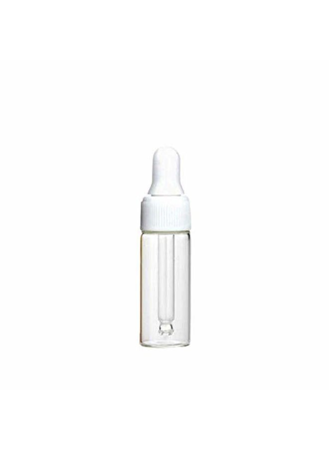 Luzen 50Pcs 5ML Refillable Clear Glass Essential Oil Bottles Eye Dropper Vials Perfume Cosmetic Liquid Aromatherapy Lotion Sample Storage Containers Jars with Eye Dropper Dispenser, White Screw Cap - Image 1
