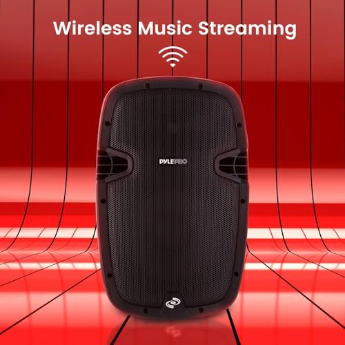 PYLE-PRO 1000W Powered Bluetooth PA System Speakers - Active DJ Speakers with 10 Inch Subwoofer Monitor Speaker and Built-in USB for Audio, Music, Concerts, Band - PPHP1037UB, Black - Image 4