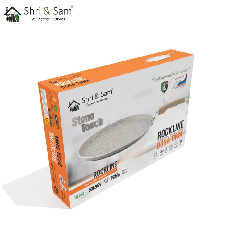 Shri & Sam Shri & Sam Rockline Aluminium Dosa Tawa, 28cm, Multicolour  - Image 5