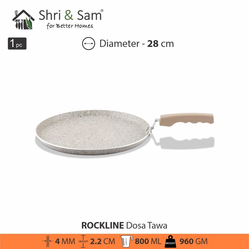 Shri & Sam Shri & Sam Rockline Aluminium Dosa Tawa, 28cm, Multicolour  - Image 3