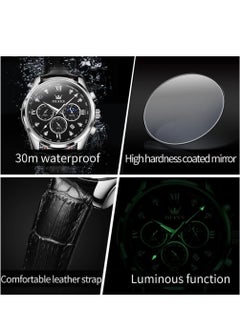 OLEVS Watches for Men Quartz Leather Chronograph Water Resistant Watch 2888  - Image 5