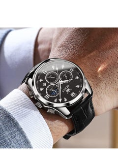 OLEVS Watches for Men Quartz Leather Chronograph Water Resistant Watch 2888  - Image 2