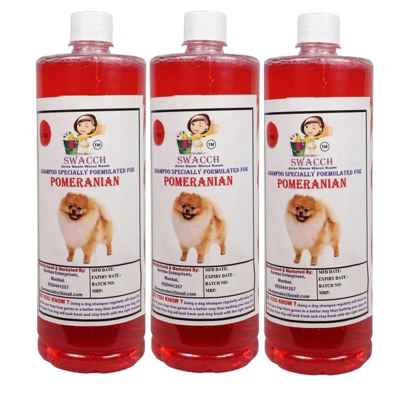 swacch Pet Shampoo | Puppy Safe Shampoo | PH Balanced | Ditch to Itch for Pomeranian Dog Shampoo 3 Litre (Strawberry) + Goofy Ball Chew Toy Combo Pack - Image 2