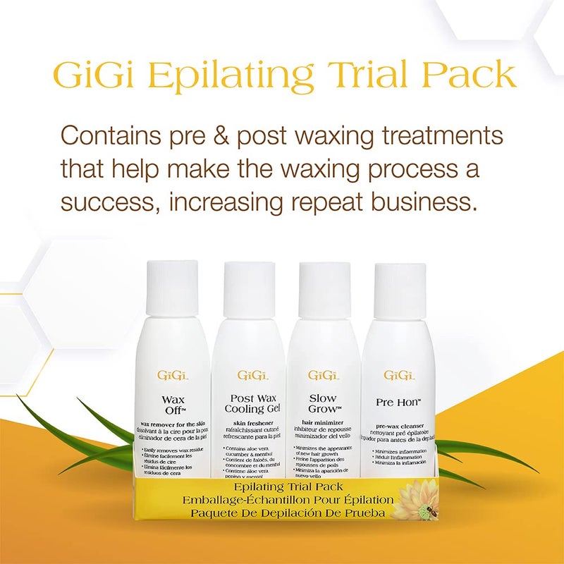 GiGi Post Waxing Essentials Kit, Pre & Post Wax Care Set Waxing Treatments, Skin Prep & Aftercare for Smooth Hair Removal, 2 oz Each - Image 3