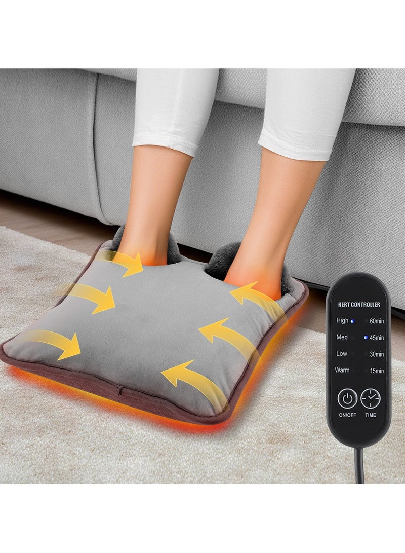 general 5V Electric Heated Foot Warmer - 4 Gears Temperature & Timer Settings, Soft Plush Foot Heating Pad for Home Office Winter - Image 2