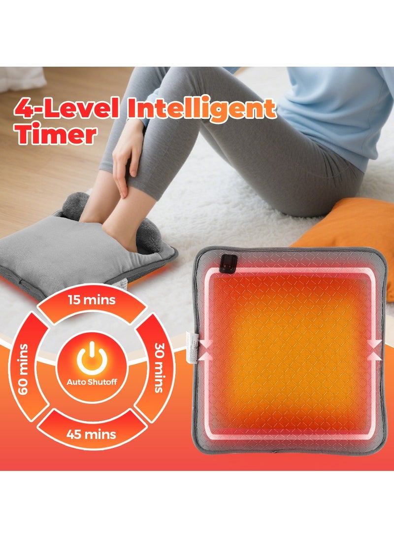 general 5V Electric Heated Foot Warmer - 4 Gears Temperature & Timer Settings, Soft Plush Foot Heating Pad for Home Office Winter - Image 3