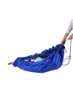 Generic Toy Storage Bag Large Bag Mat Foldable Children's Storage Drawstring Bag Play Mat (150cm Blue)  - Image 3