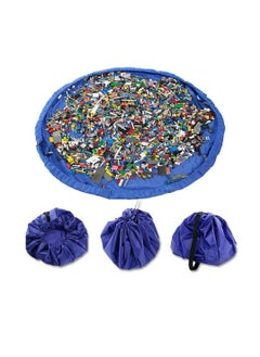 Generic Toy Storage Bag Large Bag Mat Foldable Children's Storage Drawstring Bag Play Mat (150cm Blue)  - Image 1