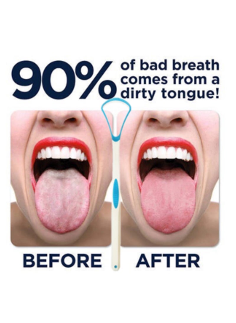 CleanWave - The Pure Effect Tongue Scraper Cleaner (Blue) – 100% BPA-Free for Adults & Kids – Easy to Use, Fights Bad Breath, Supports Healthy Oral Care  - Image 3