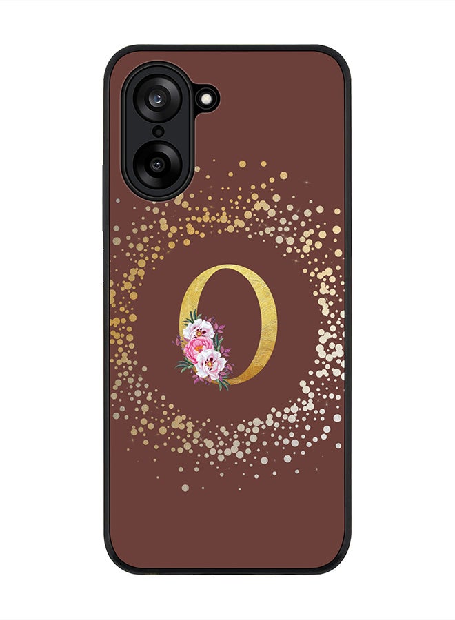 Stylizedd For OnePlus Nord CE5 / Ace 5 Racing Case,Slim fit Camera Protection, Shockproof Thin Phone cover  - Custom Monogram Floral - O  (Brown )