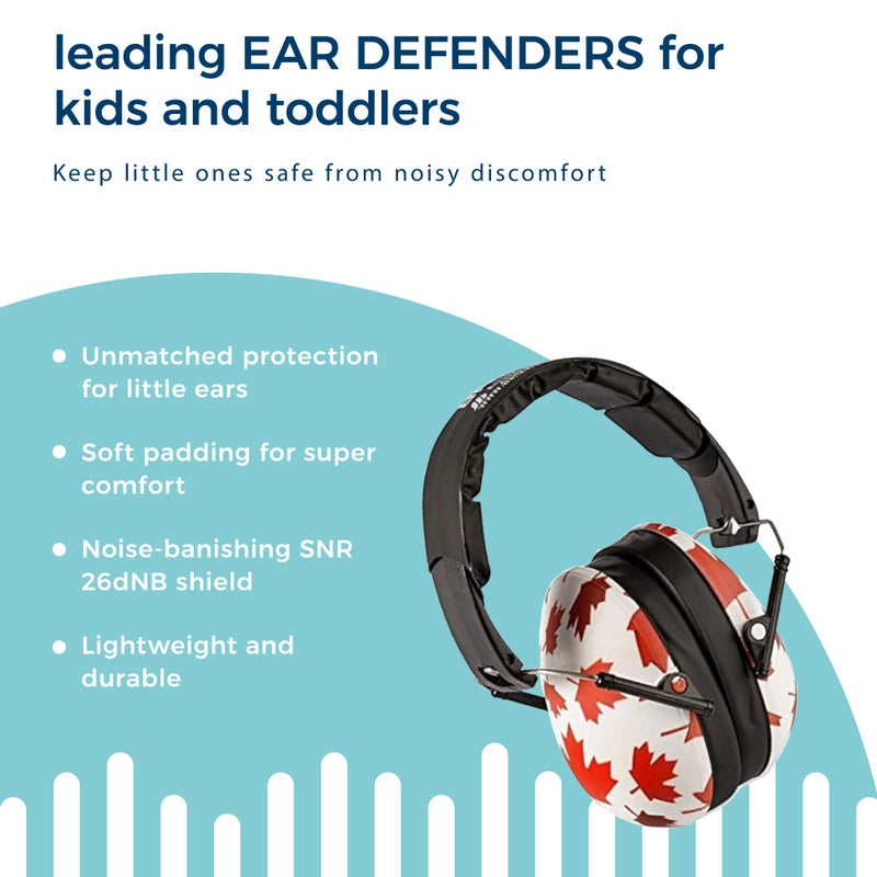 BANZ Kids Headphones â€“ Hearing Protection Earmuffs for Children â€“ Adjustable Headband to fit All Ages â€“ Protect Kids Ears â€“ Block Noise â€“ Fireworks â€“ Sporting Events â€“ Concerts â€“ Movies (Maple Leaf) - Image 3